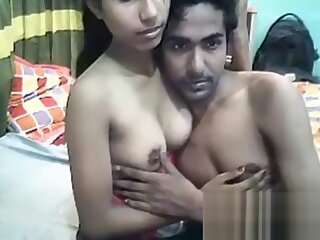 Desi Indian Youthful Paramours Influential Shagging Cam
